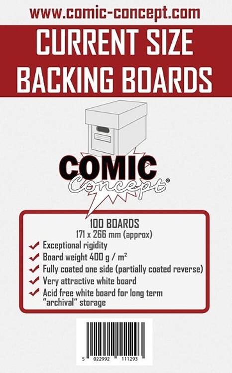 100 x CURRENT SIZE COMIC BOOK ( BACKING BOARDS ) COMIC CONCEPT